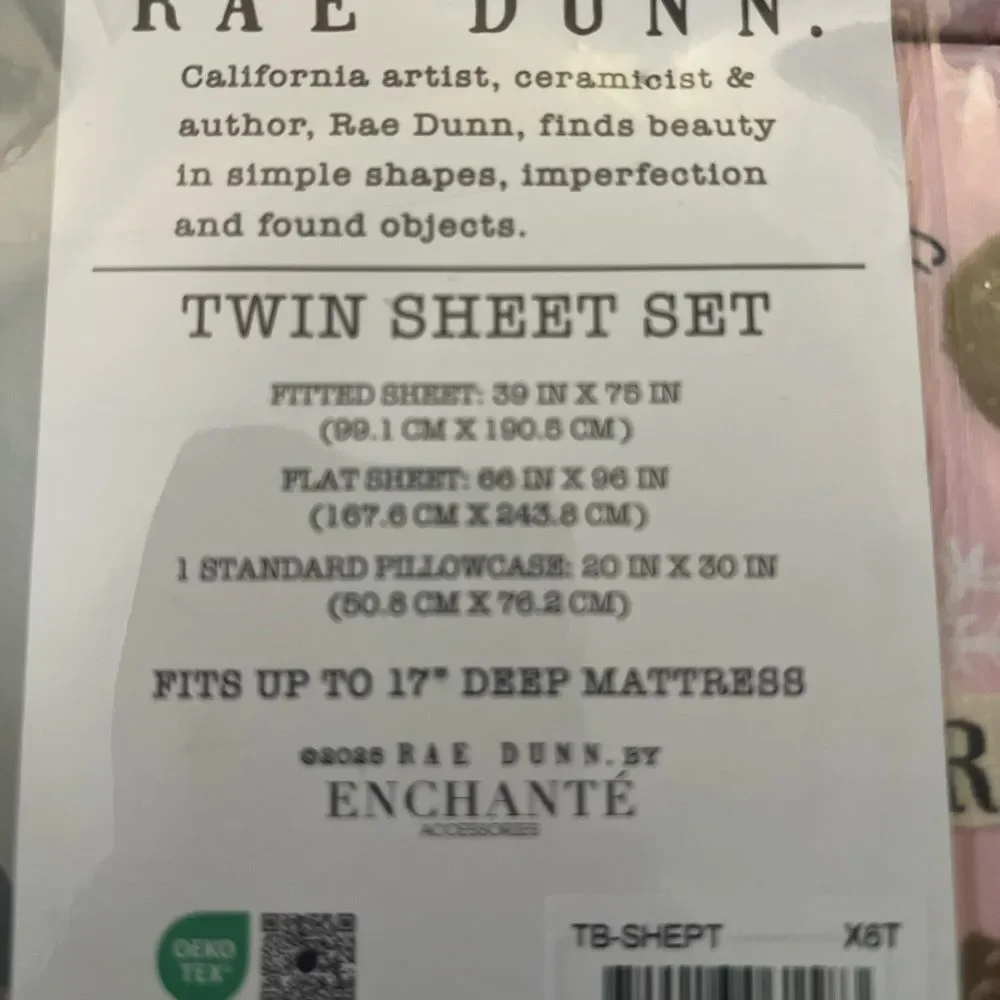 Rae Dunn Sweet Holiday‎ Pink Twin Sheet Set